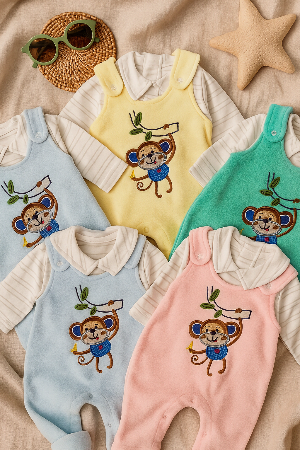 A8ADA65C-236F-436F-842E-8BBE0AB15AE1 سرهمی مخمل با بلوز طرح مانکی اسپرت 2064 - Image 1