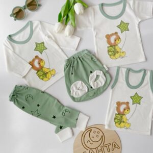 پنج تکه خرسی سبز جعبه دار  2067