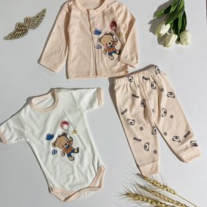 سه تکه خرس بادکنکی صورتی 3059