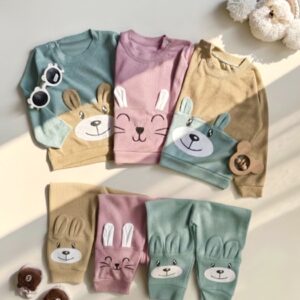 بلوز شلوار کبریتی گوشدار جیب دار سه رنگ