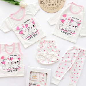 پنج تکه جعبه دار گربه صورتی